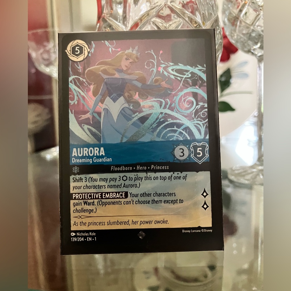 Aurora “Dreaming Guardian” Floodborn Disney Lorcana  # 139/204 cold foil